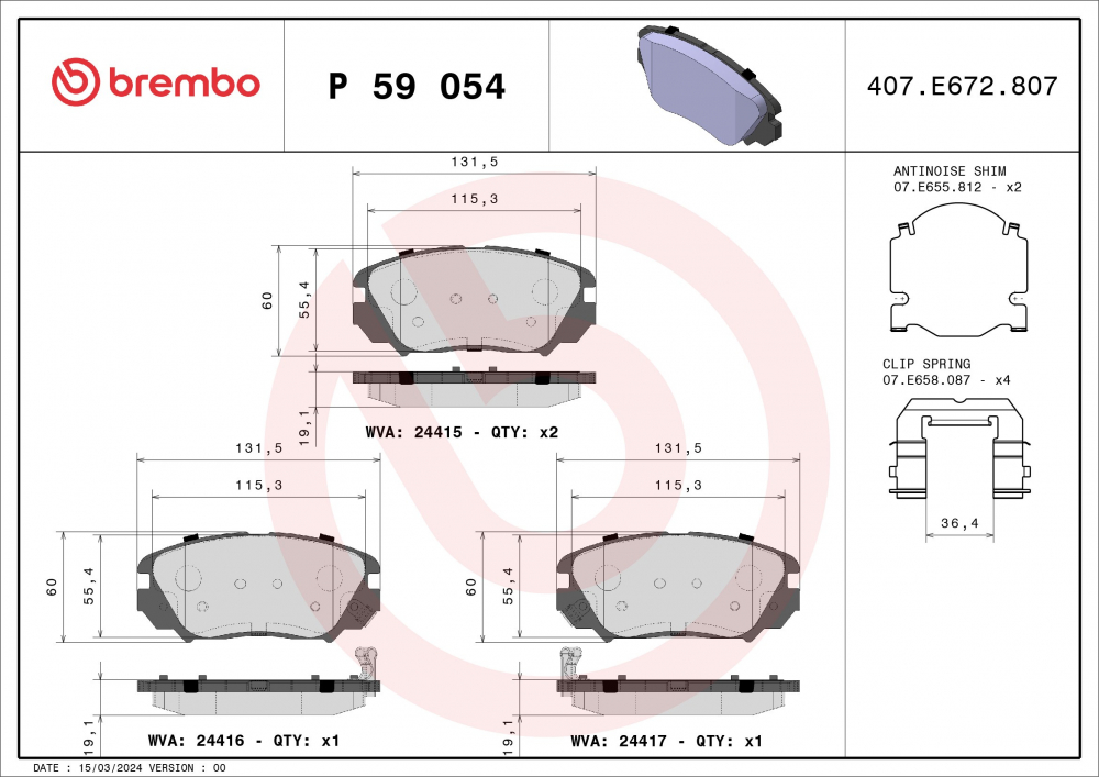 Placute frana BREMBO P59054 [1]