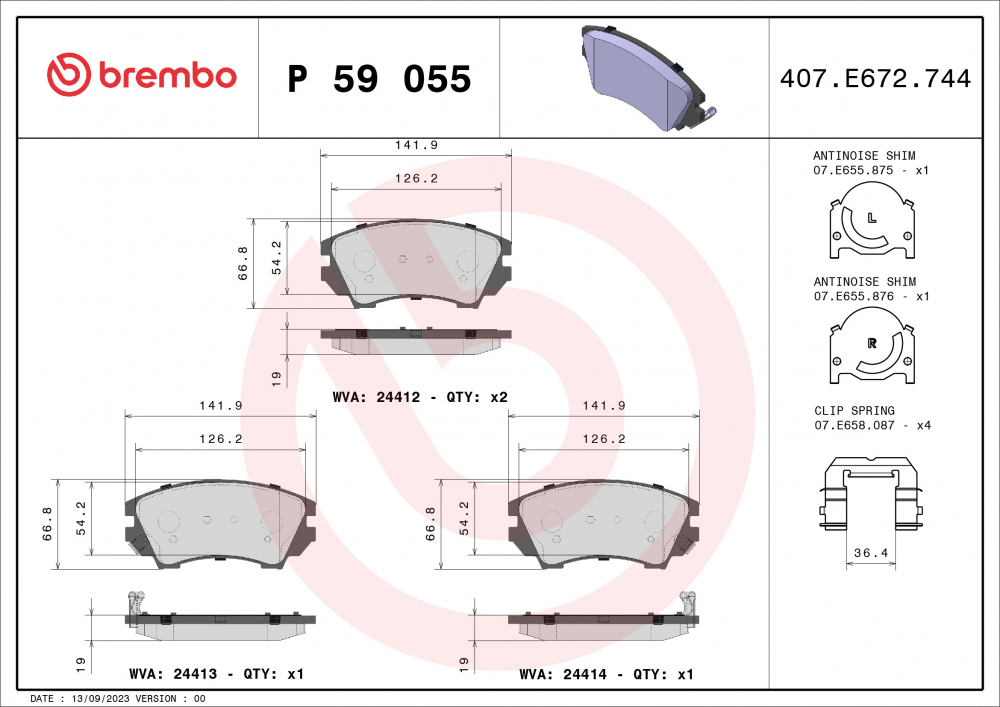 Placute frana BREMBO P59055 [2]
