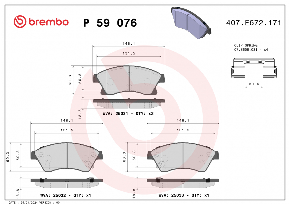 Placute frana BREMBO P59076 [2]