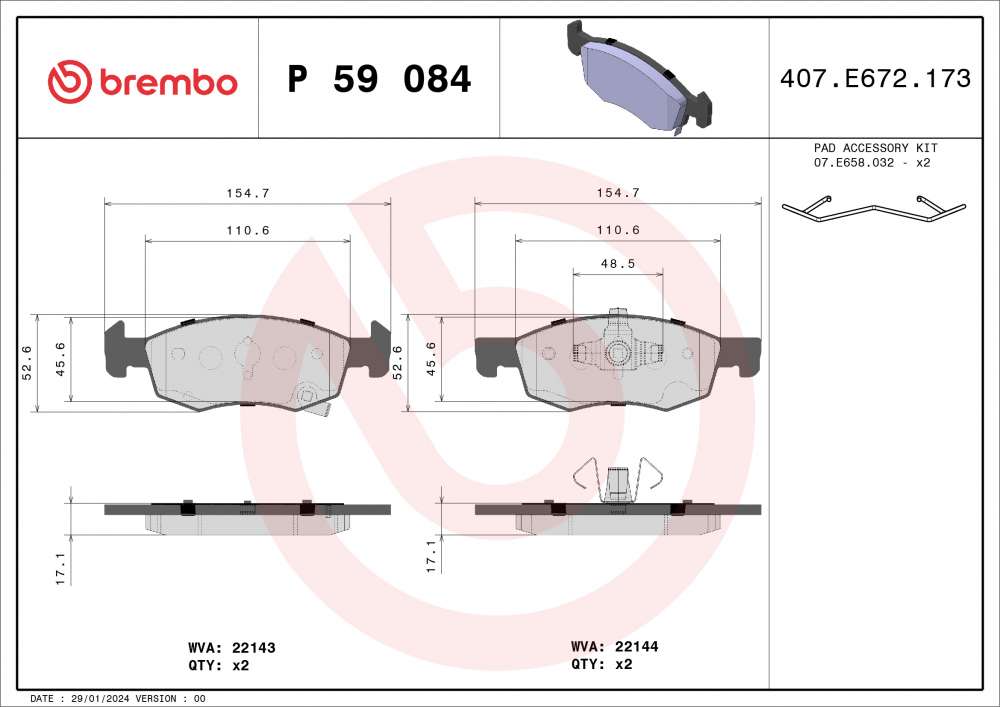 Placute frana BREMBO P59084 [1]