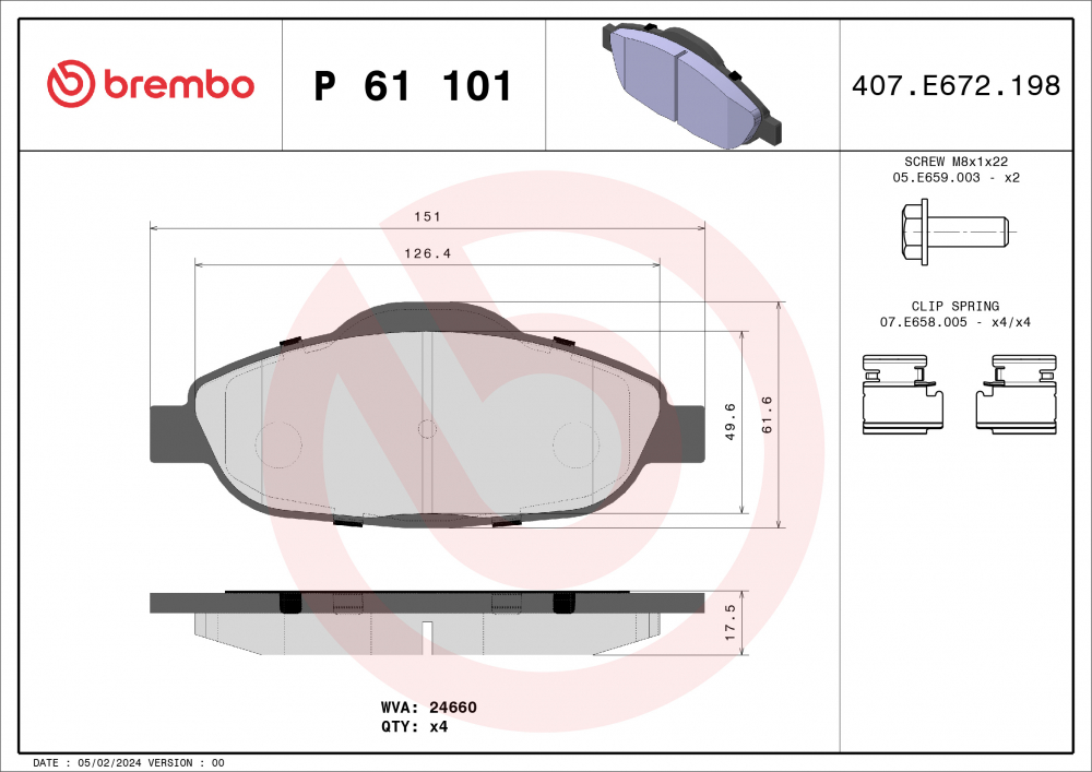 Placute frana BREMBO P61101 [2]