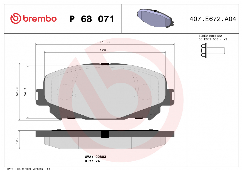 Placute frana BREMBO P68071 [2]