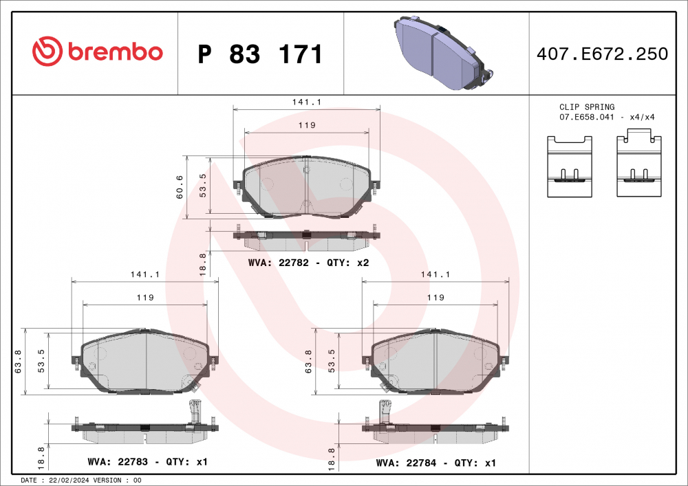 Placute frana BREMBO P83171 [1]