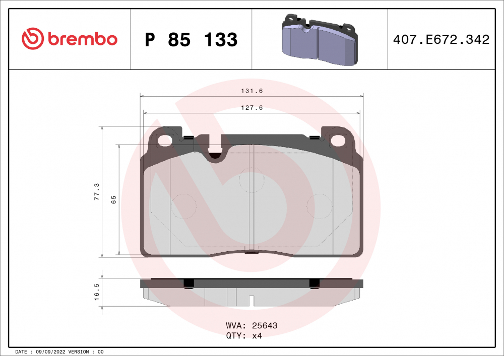 Placute frana BREMBO P85133 [2]