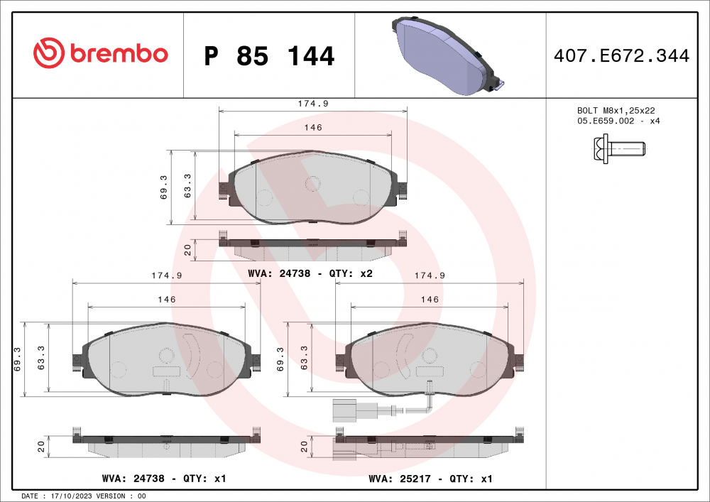 Placute frana BREMBO P85144 [2]