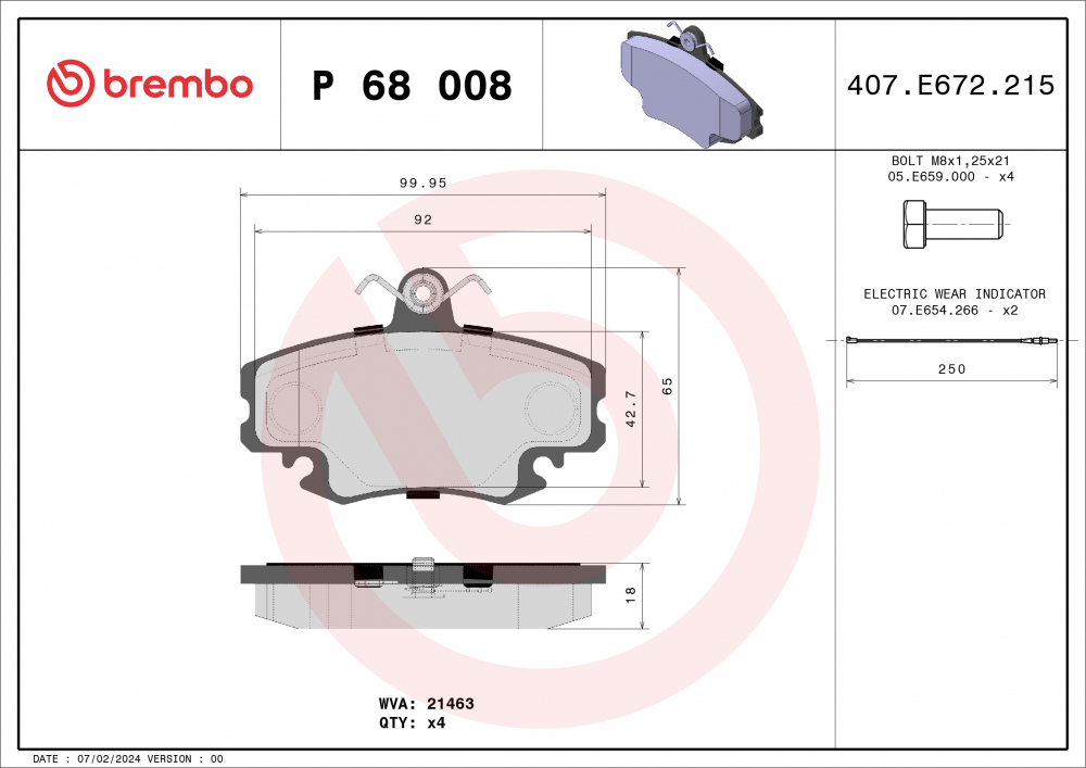 Placute frana BREMBO P68008 [1]