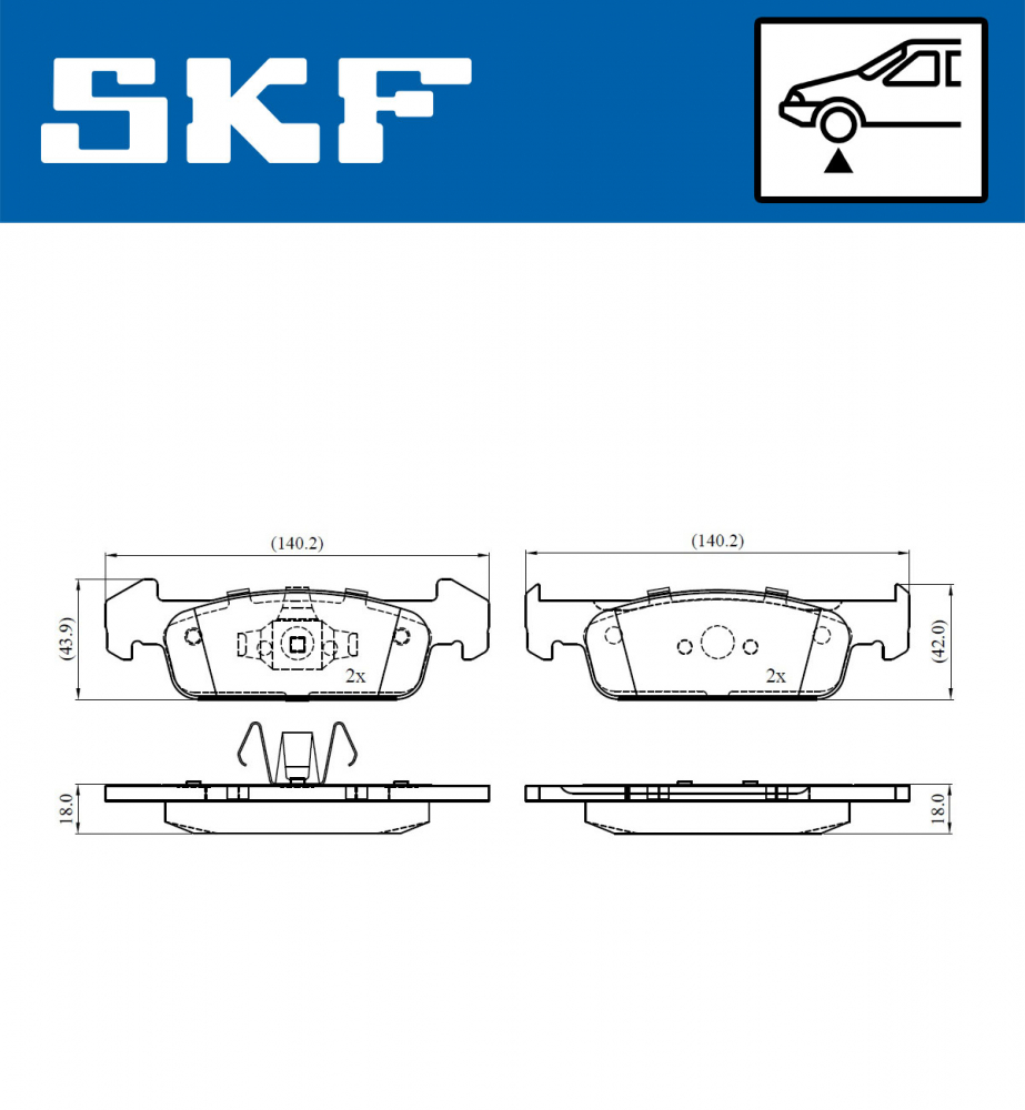 Set placute frana fata logan ii 1.2 16v SKF VKBP80376 [2]