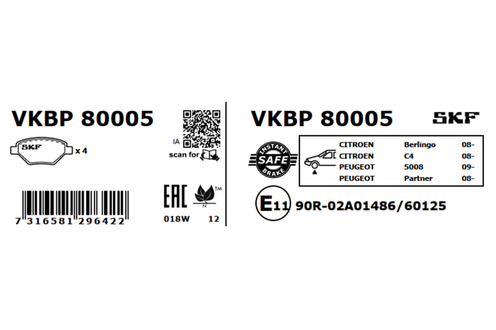 Set placute frana fata SKF VKBP80005 [3]