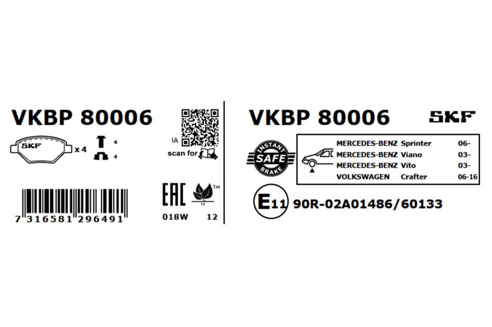 Set placute frana fata SKF VKBP80006 [2]