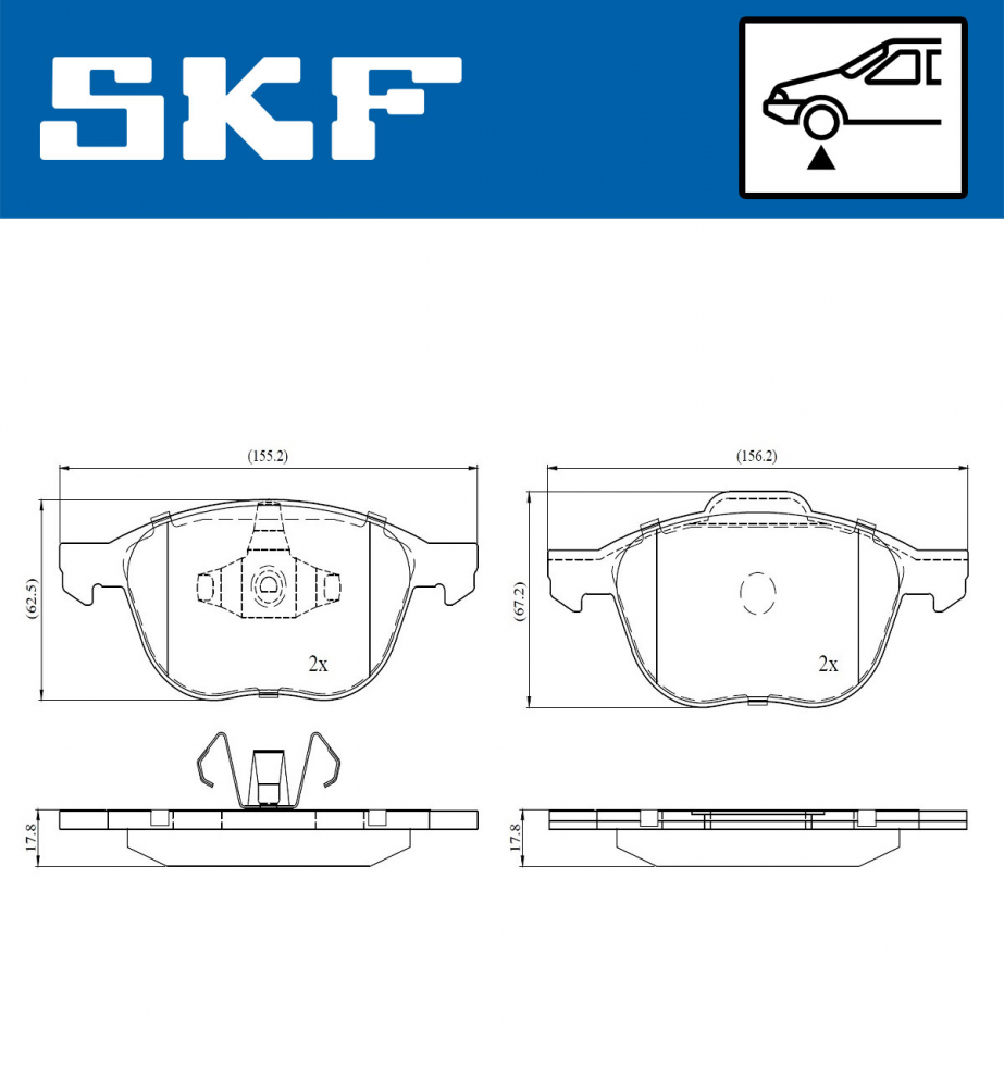 Set placute frana fata SKF VKBP80016 [1]