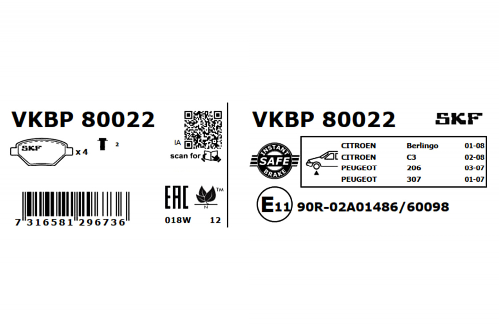 Set placute frana fata SKF VKBP80022 [2]