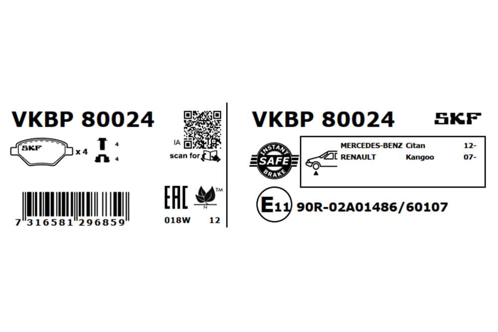 Set placute frana fata SKF VKBP80024 [2]