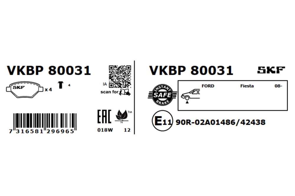 Set placute frana fata SKF VKBP80031 [5]