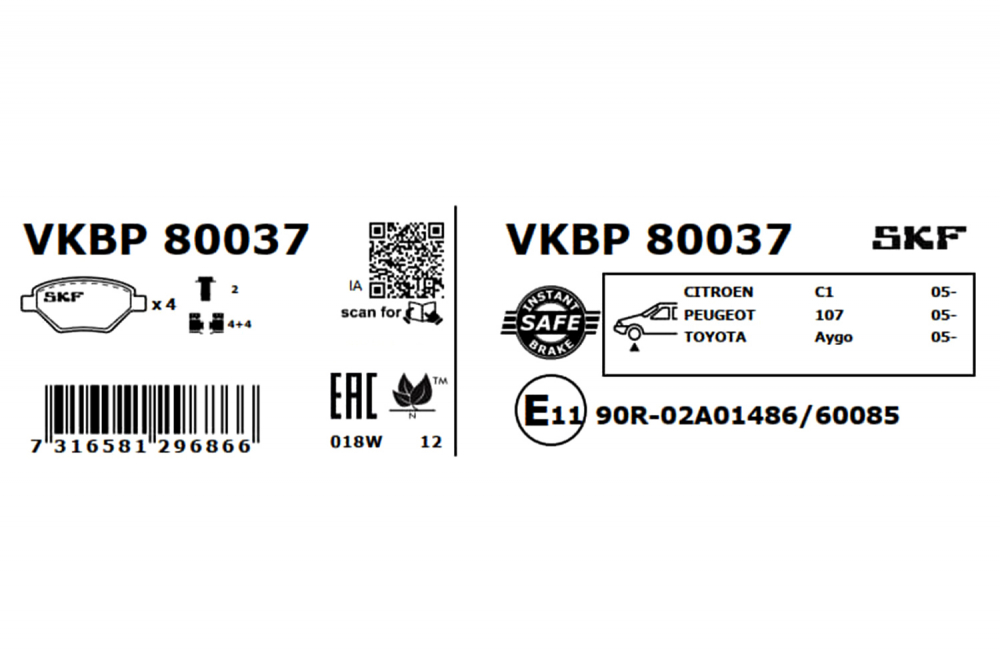 Set placute frana fata SKF VKBP80037 [2]