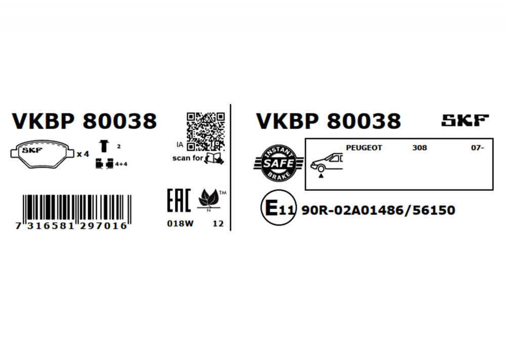 Set placute frana fata SKF VKBP80038 [1]