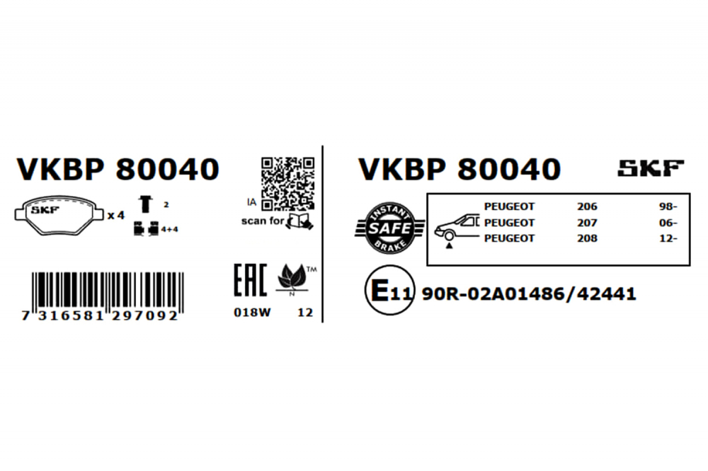 Set placute frana fata SKF VKBP80040 [3]