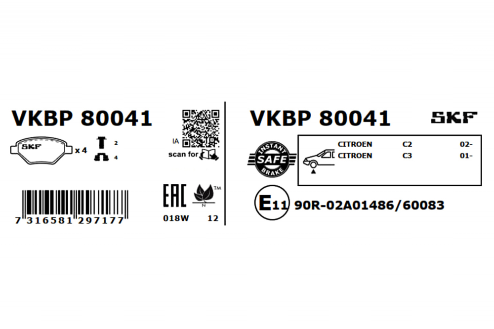 Set placute frana fata SKF VKBP80041 [3]