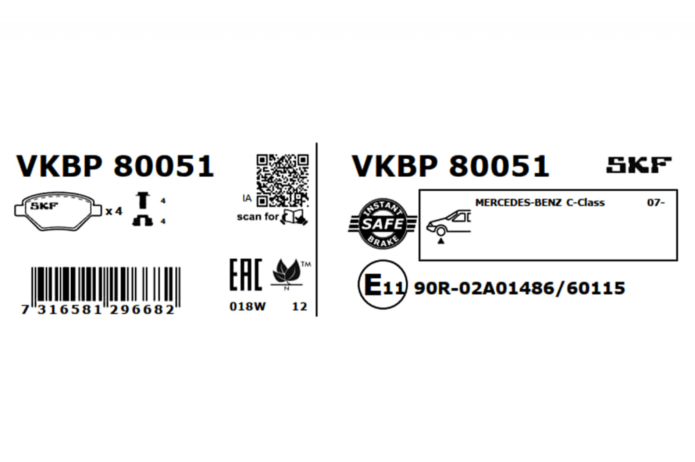 Set placute frana fata SKF VKBP80051 [7]