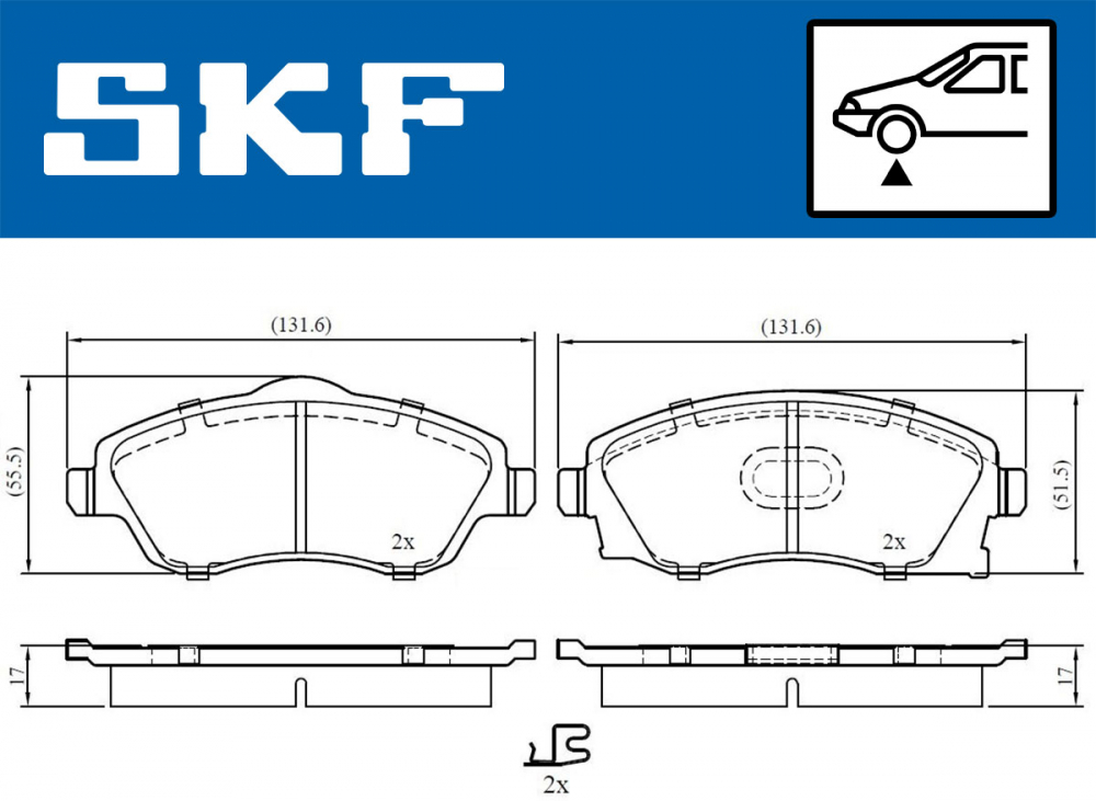 Set placute frana fata SKF VKBP80062A [1]