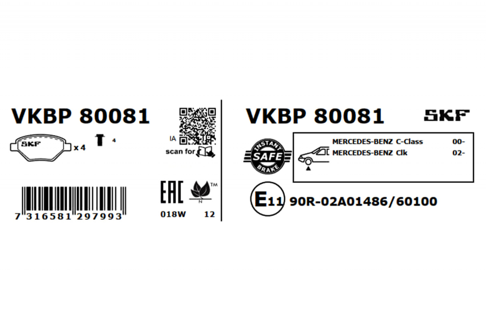 Set placute frana fata SKF VKBP80081 [7]