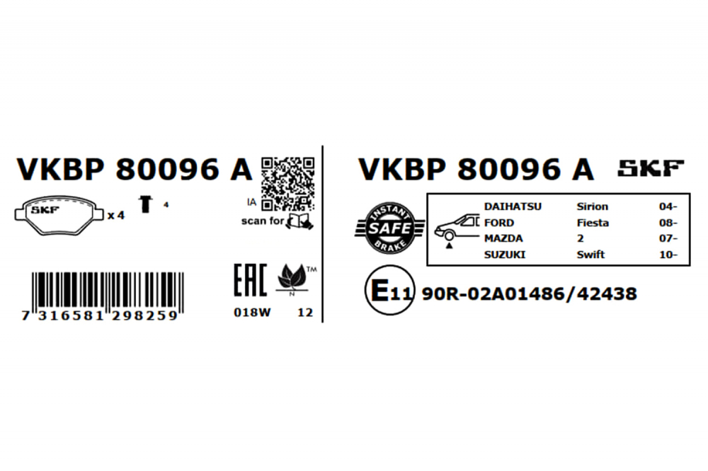 Set placute frana fata SKF VKBP80096A [2]