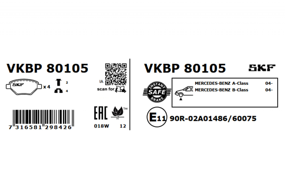 Set placute frana fata SKF VKBP80105 [5]