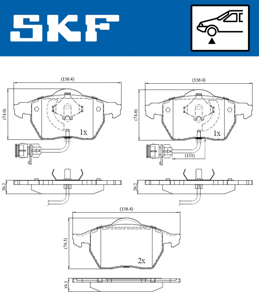 Set placute frana fata SKF VKBP80113E [1]