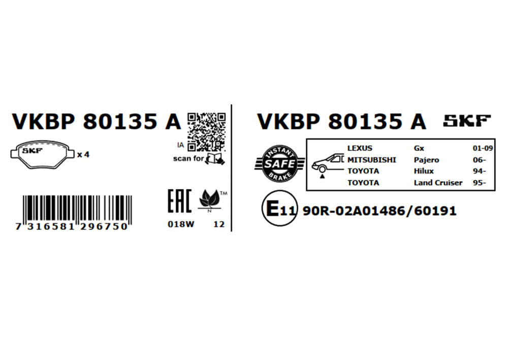 Set placute frana fata SKF VKBP80135A [1]