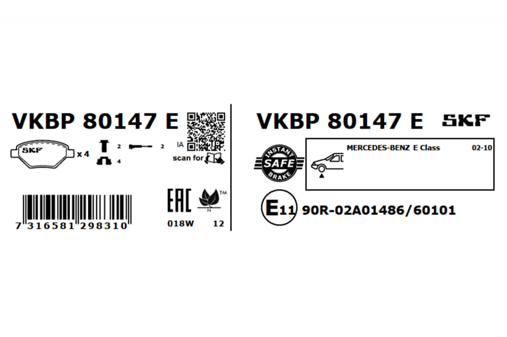 Set placute frana fata SKF VKBP80147E [1]