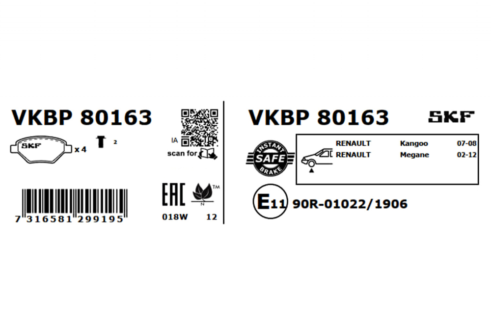 Set placute frana fata SKF VKBP80163 [3]