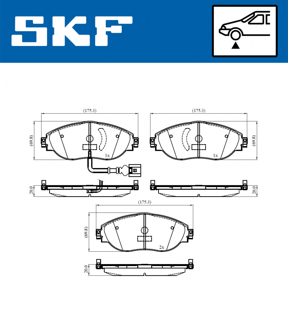 Set placute frana fata SKF VKBP80179E [1]