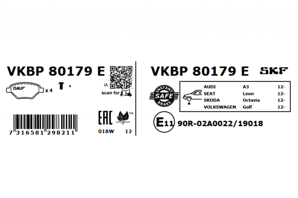 Set placute frana fata SKF VKBP80179E [2]