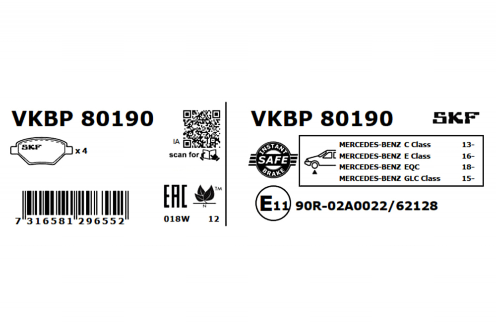 Set placute frana fata SKF VKBP80190 [6]