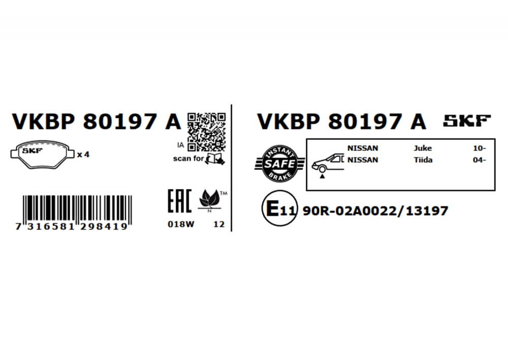 Set placute frana fata SKF VKBP80197A [2]