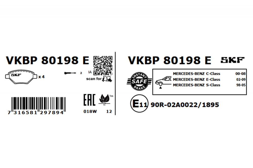 Set placute frana fata SKF VKBP80198E [3]