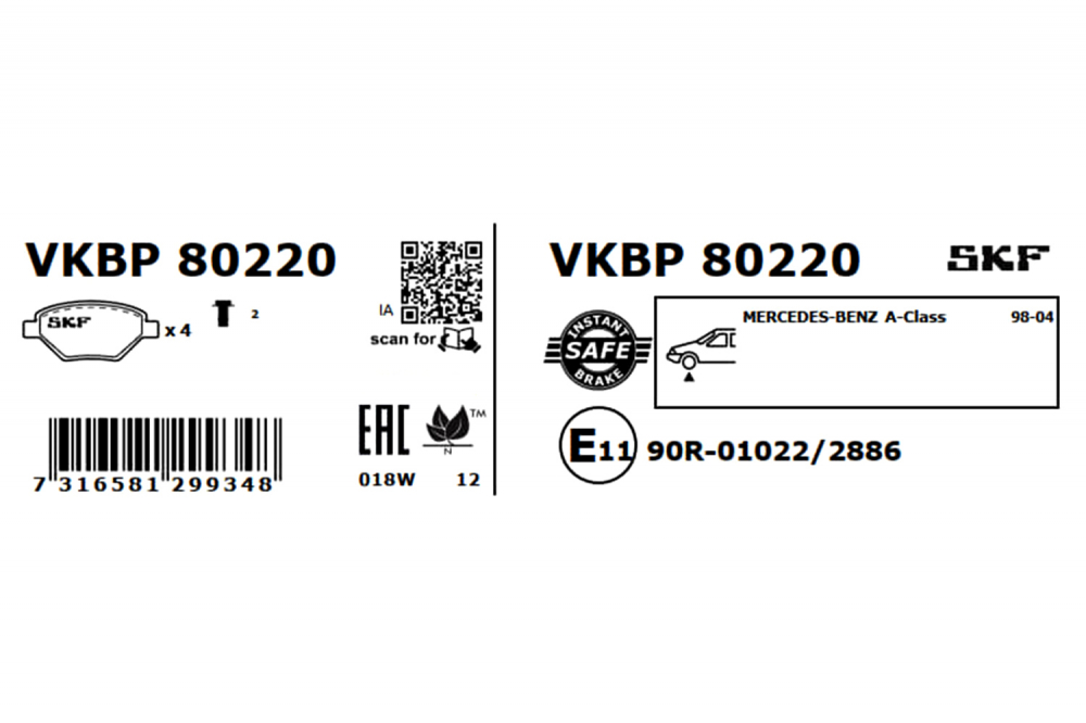 Set placute frana fata SKF VKBP80220 [2]
