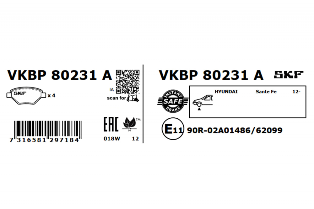 Set placute frana fata SKF VKBP80231A [2]