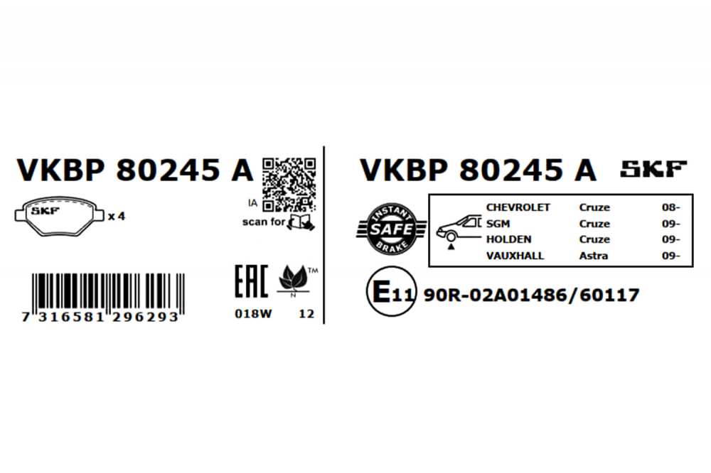 Set placute frana fata SKF VKBP80245A [3]