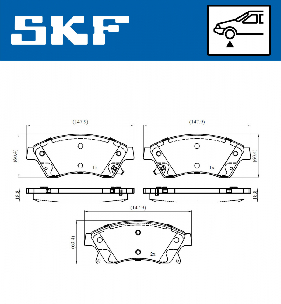 Set placute frana fata SKF VKBP80245A [1]