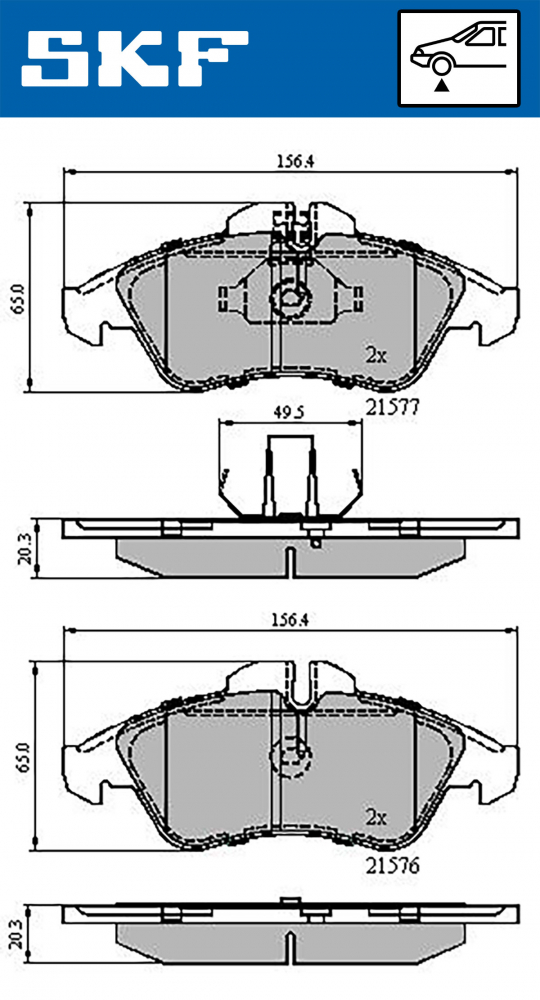 Set placute frana fata SKF VKBP80254 [1]
