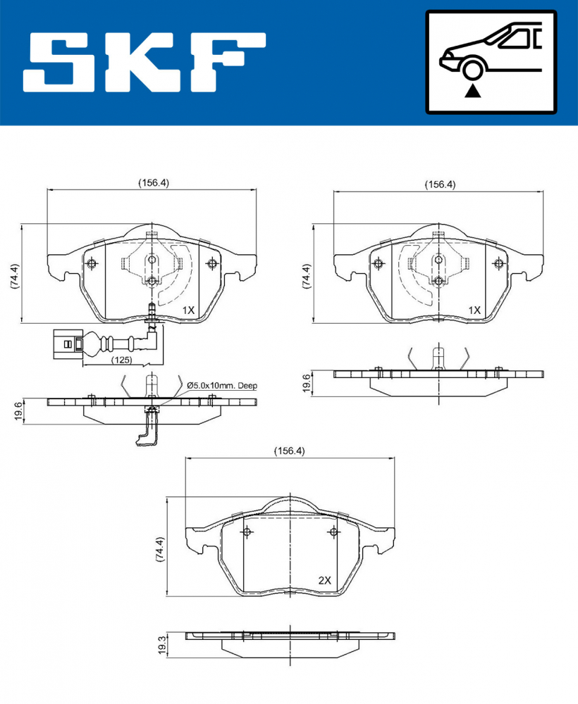 Set placute frana fata SKF VKBP80270E [2]