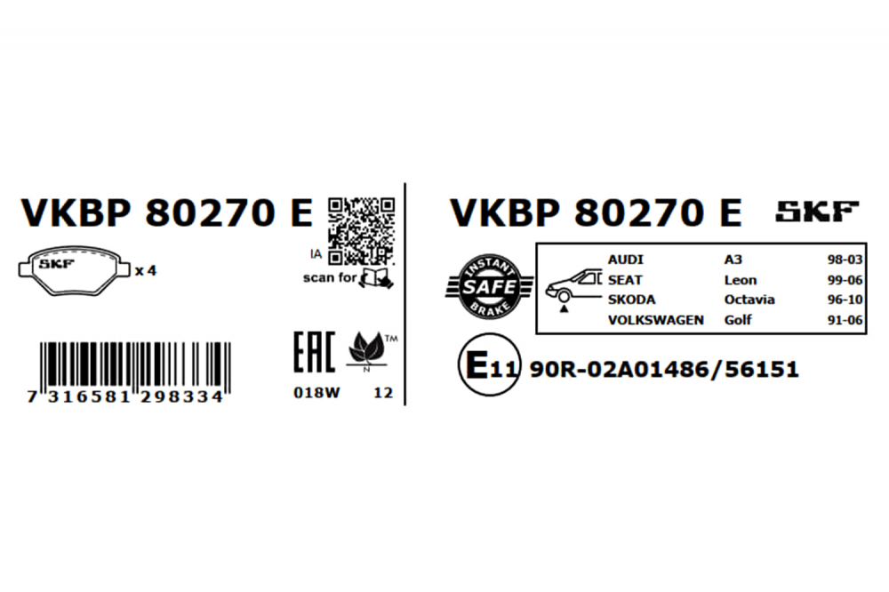 Set placute frana fata SKF VKBP80270E [1]