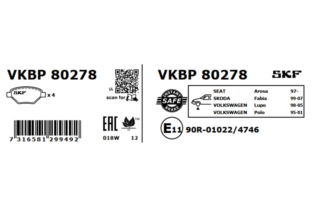 Set placute frana fata SKF VKBP80278 [3]