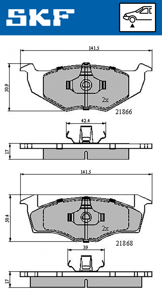Set placute frana fata SKF VKBP80278 [2]