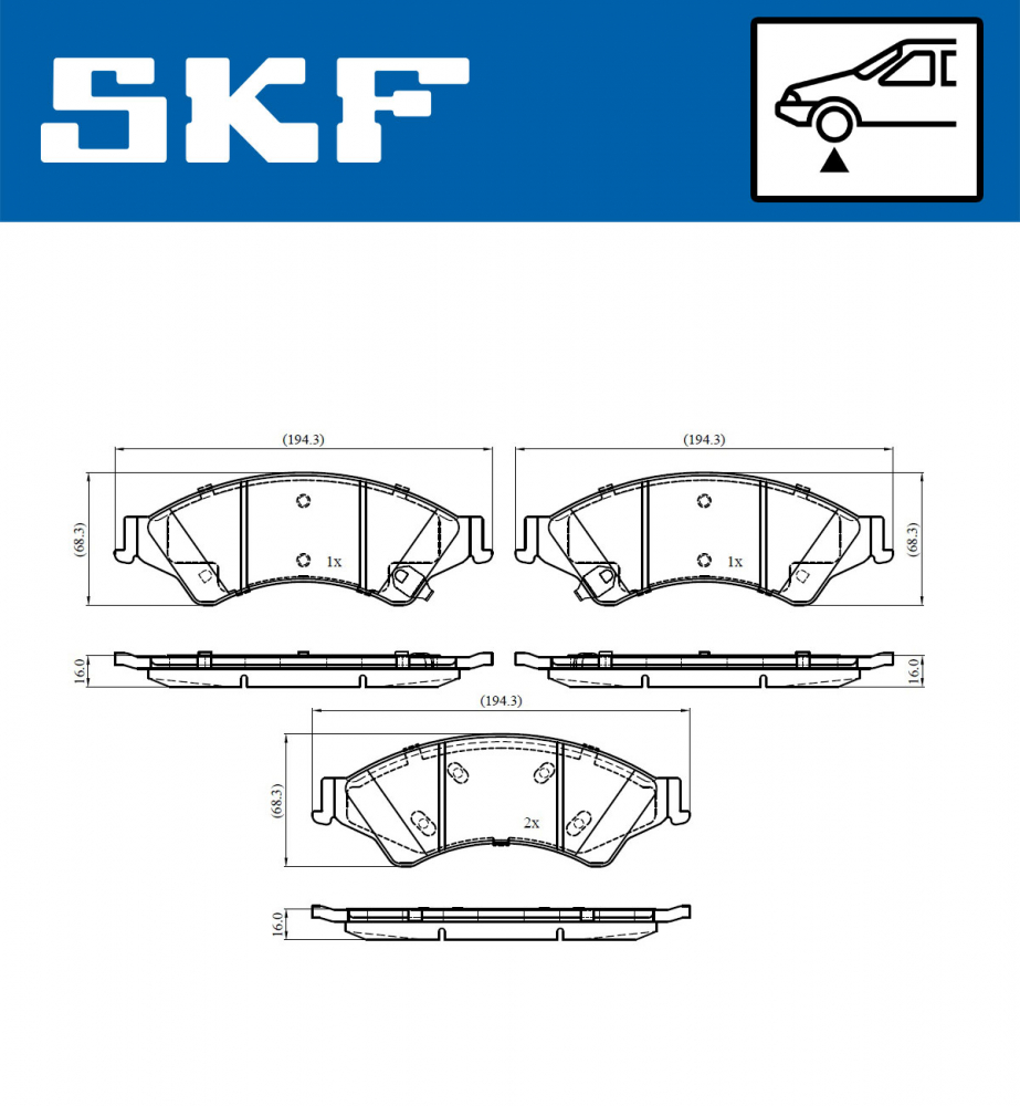 Set placute frana fata SKF VKBP80310A [3]