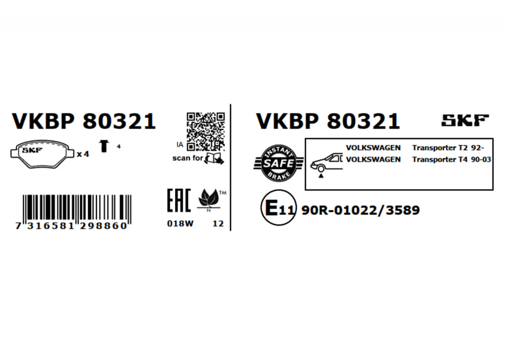Set placute frana fata SKF VKBP80321 [2]