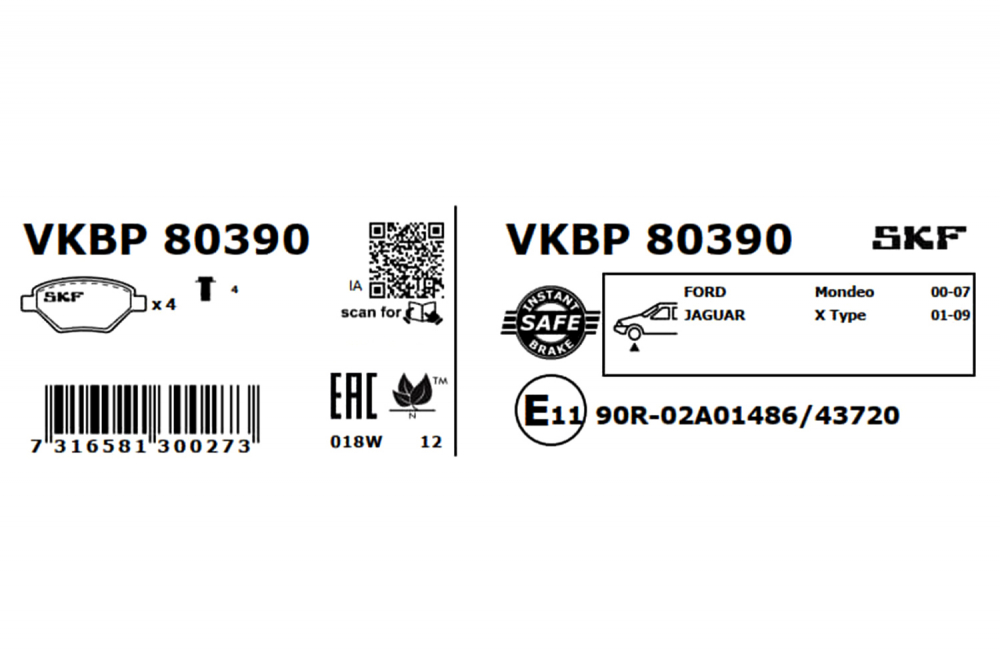 Set placute frana fata SKF VKBP80390 [2]