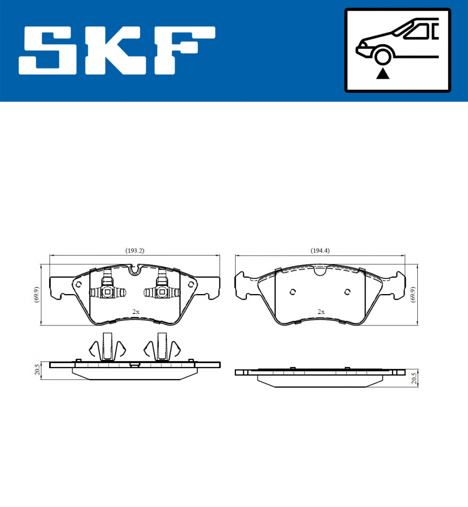 Set placute frana fata SKF VKBP80402 [1]