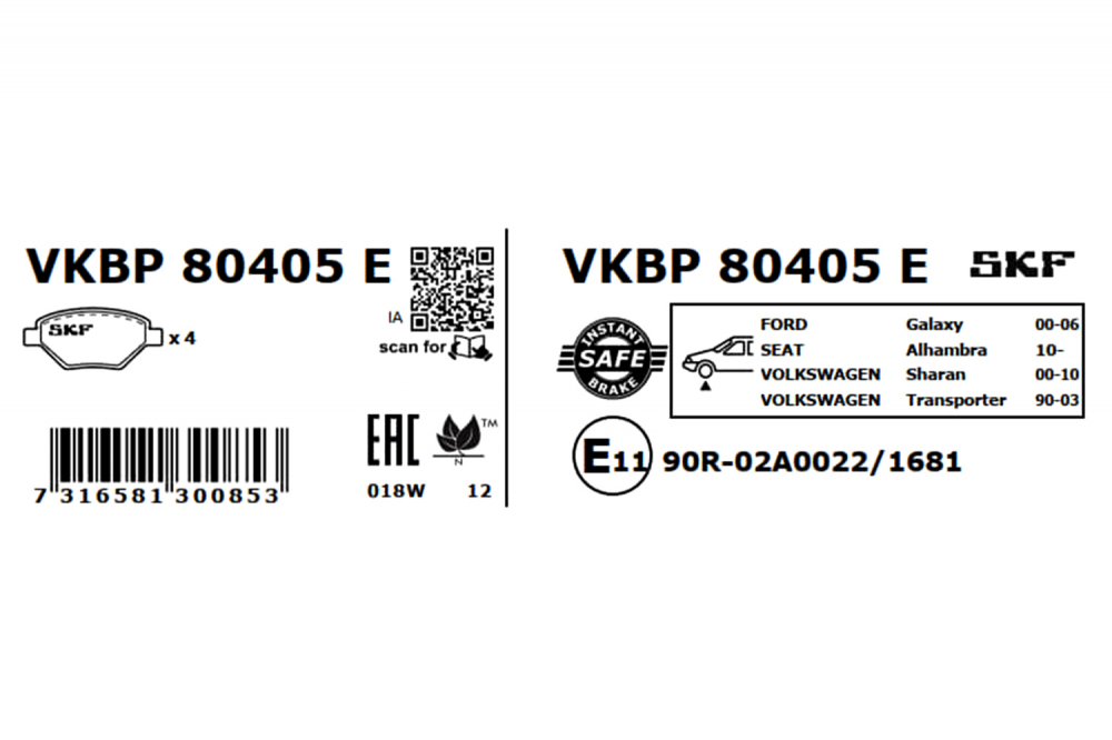 Set placute frana fata SKF VKBP80405E [1]