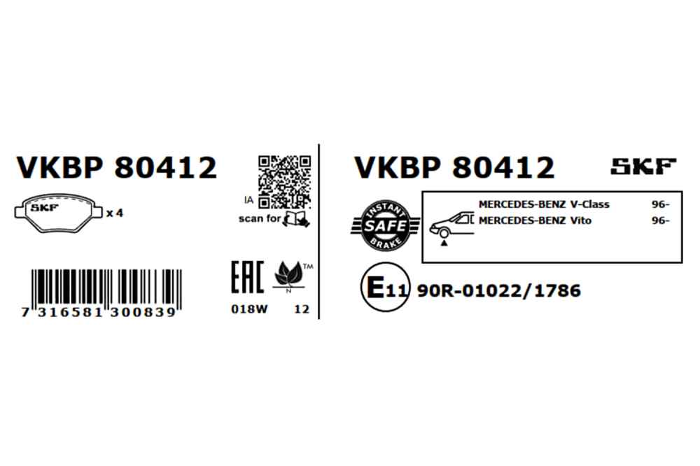 Set placute frana fata SKF VKBP80412 [3]